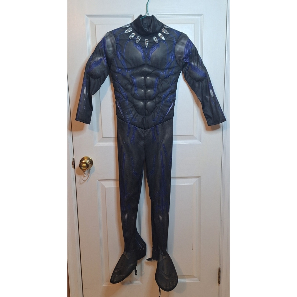 Black Panther Avengers Costume Halloween Muscle One Piece Suit Superhero Size M